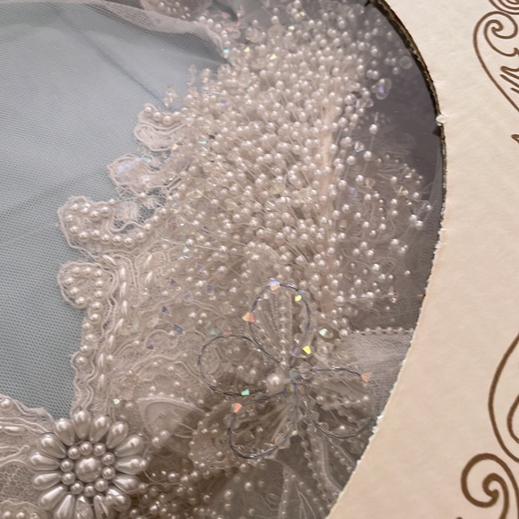 Gorgeous wedding gown and Crystal and Pearl headpiece - Picture 5 of 6